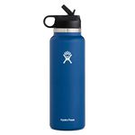 Hydro Flask Wide Mouth 2.0 Water Bottle, Straw Lid - 40 oz, Cobalt