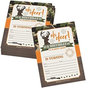 25 Oh Deer Hunting Birthday Invitations For Boys Hunting Birthday Party Supplies - Camo Birthday Party Invitations For Boys Birthday Invitations, Deer Birthday Invites Kids Birthday Invitations Boy