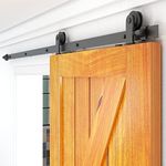 WOLFBIRD Sliding Barn Door Kit 5FT/152CM Heavy Duty Closet Barn Wood Door Track Hardware Kit for Single Wood Doors,T Shape Hanger Interior Door