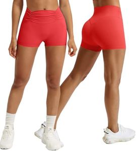 Litthing Pantalones Cortos Mujer Short Deportivo Mujer Cintura Alta Running Pantalones Cortos de Yoga Cortos Mujer Elásticas Push Up Mallas Correr para Gym Fitness Yoga