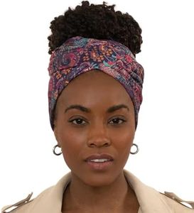 Olivia Sylx African Head Wraps for Black Women, Jersey Scarfs for Women Headwrap, Hair Scarf for Black Women, Soft & Stretchy - Paisley