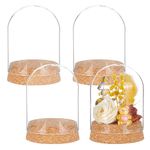 BENECREAT 4 Set Dome Display Glass Jar with Cork, 2.57x3.6inch Tabletop Centerpiece Cloche Bell Jar for Flower Plants, Specimens, Crafts Decorations