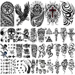 MAYCREATE® 35 Sheets Temporary Tattoo Sticker For Men Black Tatto Sticker Beast on Arm Waterproof Large Tattoo Stickers Assorted Tatto Sticker