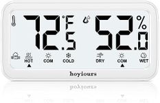 hoyiours Hygrometer Indoor, Digita Room Thermometer, Humidity Meter, Temperature Sensor with Large LCD Screen Monitor, High Accurate Hydrometer Humidity for Baby Room, Greenhouse, Home, Incubator