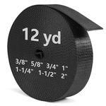 BEYOURD Extra Thick Webbing, Heavy Duty Nylon Straps, Flat Strapping for Outdoor DIY Gear Repair (1-1/2" x 12 yard)