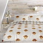 Fusion - Highland Cow - Easy Care Duvet Cover Set - 3pcs, Double Bed Size in Ochre