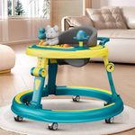 StarAndDaisy 360 Baby Walker 6-24 Months / 7 Level Height Adjustment Walker for Kids Boy and Girl with Intergrated RGB Lights, Switchable Food & Musical Toy Tray/Premium Baby Activity Walker