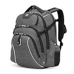 SWISSGEAR Carry-On Backpack with Rainproof Laptop Section and Tablet Compartment- Fits 15.6-Inch to 17.3-Inch Laptop, Grey