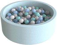 Wonder Space Deluxe Kids Round Ball Pit, Premium Handmade Kiddie Balls Pool, Soft Indoor Outdoor Nursery Baby Playpen, Ideal Gift Play Toy for Children Toddler Infant Boys and Girls (Baby Blue)