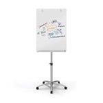 Nobo Glass Magnetic Whiteboard, Flipchart Easel with Adjustable Roller Stand, 700 x 1850 x 745 mm, Brilliant White