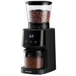 SHARDOR Conical Burr Coffee Bean Grinder with Precision Timer, Touchscreen Adjustable Electric Burr Mill with 31 Precise Settings for Home Use, Matte Black