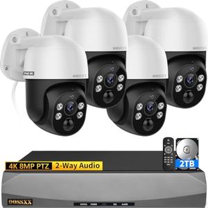 (4K/8.0 Megapixel & PTZ Digital Zoom) 2-Way Audio PoE Outdoor Camera Home Security Camera System Wired Outdoor Video Surveillance IP Camera System