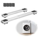 ToKinCen Adjustable Heavy Duty Appliance Rollers, Furniture Moving Roller Wheels with Brake, Washing Machine Wheels Load Bearing 660lbs for Refrigerators Sofa and Dryer (White)