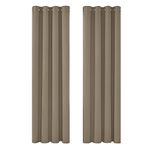 Deconovo Thermal Insulated Blackout Curtains Fabric Eyelet Curtains Room Darkening Curtains for Bedroom Windows 52"x 72" Taupe 1 PAIR