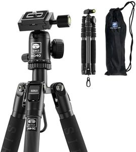 Sirui AM-5C Traveler Tripod, 54.3" Lightweight Carbon Fiber Travel Tripod Portable Camera Tripod with 360° Panorama Ball Head for Arca Swiss Quick Release Plate Load Capacity Up to 8.8lbs