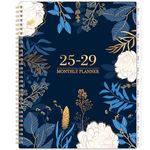 2025-2029 Monthly Planner - Jan 2025 - Dec 2029, 5 Year Monthly Planner/Calendar 2025-2029, 11" x 9", 2025 calendar monthly planner, Tabs, Back Pocket, Holidays, Twin-Wire Binding, Note Pages