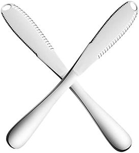 LINKMALL Stainless Steel Butter Spreader Knife, Butter knife for Spreads Butter Cheese and Condiments - Set of 2