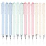 Gel Pens for Note Taking 12 PCS RIANCY Black Ink Fine Point Pen Black Gel Pens Quick Dry Ink 0.5mm Smooth Writing Pen for Home Office Art Back to School Supplies (Mixed)