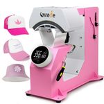 Giraffe Auto Hat Heat Press Machine, Automatic Hat Press Heat Machine for Caps T-Shirts Bags, DIY Sublimation Hat Press Cap Press Auto Open & Release & Digital Press Knob-Style Control Panel (Pink)