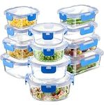 24-Piece Superior Glass Food Storage Containers Set - Airtight BPA-Free Locking Lids - 100% Leakproof Borosilicate Glass Meal Prep Food Containers With Lids - Freezer to Oven Safe Takeaway Lunch Boxes