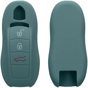 kwmobile Key Cover Compatible with Porsche 3 Button Car Key (only Keyless) - Soft Silicone Car Key Fob Holder Protector Case - Arctic Night