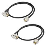 Superbat PL-259 Jumper Cable UHF (Pl259) Male to Male Low Loss Digital RG58 Coax Cable (2 Foot RG58) for HAM & CB Radio,Antenna Analyzer,Dummy Load,SWR Meter 2-Pack