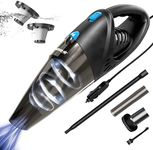 SHOP·AIR Car Vacuum Cleaner, 12V/106W High Power Handheld Portable Car Vacuum with 16 Ft Cord, Attachments, Filters and Storage Bag, Suitable for Car (Blue Button)