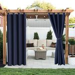 LORDTEX Linen Look Indoor/Outdoor Curtains, 52 x 84 Inch, Indigo, Set of 2 Panels – Waterproof, Privacy, Sun Blocking Textured Grommet Curtains for Patio, Pergola, Porch, Deck, Lanai, and Cabana