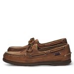 Sebago Schooner Saddler's Leather Boat Shoes - Waterproof Moccasins for Men Featuring Leather Sock Lining, and Non-Marking, Slip-Resistant Outsoles, Brown Tan, 12 UK