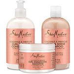 Shea Moisture Coconut and Hibiscus Combination Pack – 13 oz. Curl & Shine Shampoo, 13 oz. Curl & Shine Conditioner & 12 oz. Curl Enhancing Smoothie