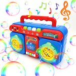 Bubble Machine, Portable Automatic Bubble Machine for Kids, 5000+ Bubbles/Min，Bubble Toys with Music & Light, Indoor/Outdoor Games Birthday Party, Best Gift for 3 4 5 6 7 8 Year Old boy