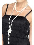 Smiffys Pearl Necklace, White 180cm / 71in Long, 1920's Razzle Fancy Dress, 1920s Dress Up Jewellery