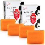 Kojie San Skin Brightening Soap - Original Kojic Acid, Dark Spot Remover Bar Soap with Coconut & Tea Tree Oil- 135g x 4 Bars