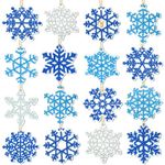 Tudomro 24 Pcs Snowflake Diamond Painting Christmas Keychains 5D Resin DIY Diamond Art Painting Rhinestone Keychains