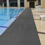 WLWLEO Drainage Non Slip Flooring Mats Swimming Pool Bathroom Anti-Fatigue Rubber Matts 3x20 Ft Heavy Duty Commercial Anti Slip Floor Mats for Garage Restaurant Sauna SPA,Gray/Grey,0.9×6M