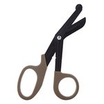 Medical Bandage Scissors, Stainless Steel EMT and Trauma Scissors Bent Bandage Scissors First Aid Scissors, for Students Paramedic Nurses Doctors Precise Cut(TAN)
