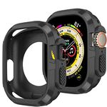 Priefy Rugged Armor Designed for Apple Watch Ultra Case Durable TPU Case for Apple Watch Ultra 49mm Case - Black