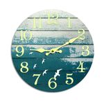 Luminous Wall Clock, Wooden Wall Clocks for Home Decor, 12 Inch Silent Non-Ticking Wall Clock for Living Room Bedrooms Kitchen Office, Easy to Read Both Day and Night