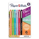 Paper Mate Flair Scented Felt Tip Pens, Assorted Sunday Brunch Scents and Colours, Medium Point (0.7 mm), 6 Count