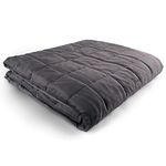 Weighted Blanket - 48" X 72" - 12-lbs - No Cover Required - Fits Full/Twin Size Bed - for 110-130-lb Adult - Silky Minky Grey - Premium Glass Beads - Calming Stimulation Sensory Relaxation