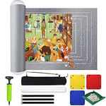 Homarket Giant Jigsaw Puzzle Roll Mat Set,Jigsaw Felt Mat Storage Saver, with 4 Sorting Trays,No Folded Creases Environmentally Friendly 3000pcs (grey)