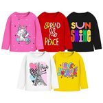 Trampoline Girls Full Sleeves Regular Fit T-Shirt Pack of 5 (TRM-FLS-222_5) Multicolour