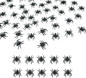 SaktopDeco 50 PCS Mini Plastic Spiders Small Fake Spiders Scary Realistic Spiders for Halloween Prank Props Decorations