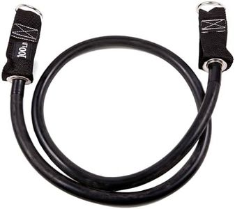 GoFit Black Power Tube Resistance Band 100 lbs Heavy-Duty Exercise Fitness Strength Training Tube with Premium Latex Rubber, Nylon Webbing, Stitching + Durable Connecting Rings for Full Body Workouts