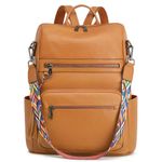 Kattee Soft Leather Backpack Purse with 14-15 in Laptop Compartment and Lugggae Sleeve Convertible School Shoulder Bag