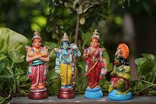 Breeze Handicrafts Paper Mache Golu Doll Rama Statue for Bommala Koluvu Home Decor Showpiece Navratri kolu Dolls Gift Ramar Set (7.5 inch Ramar Set)