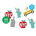 Big Dot of Happiness NYC Cityscape - New York City Party DIY Decorations - Clothespin Garland Banner - 44 Pieces