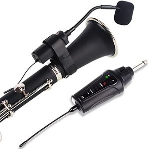 MAMKOES FT-5 Clarinet Microphone UHF Wireless Gooseneck Mic Instrument Pick Up Receiver and Transmitter System for Clarinet