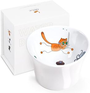 CATnK Elevated Cat Bowls for Water – Whisker & Neck Fatigue Shallow Cat Dishes – Raised Bowl for Indoor Cats – Vet-Recommended Height, Food-Grade Melamine – Non-Slip & Dishwasher-Safe – 8 oz Original