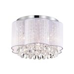 Light Fixtures Ceiling,White Chandeliers Ceiling Lights with Handmade Flower Lampshade,Small Flush Mount Ceiling Light,3 Light Mini Crystal Chandelier for Girls Bedroom,Closet,Living Room